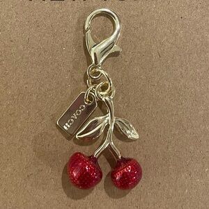 Coach Gold and Red Cherry Keychain
